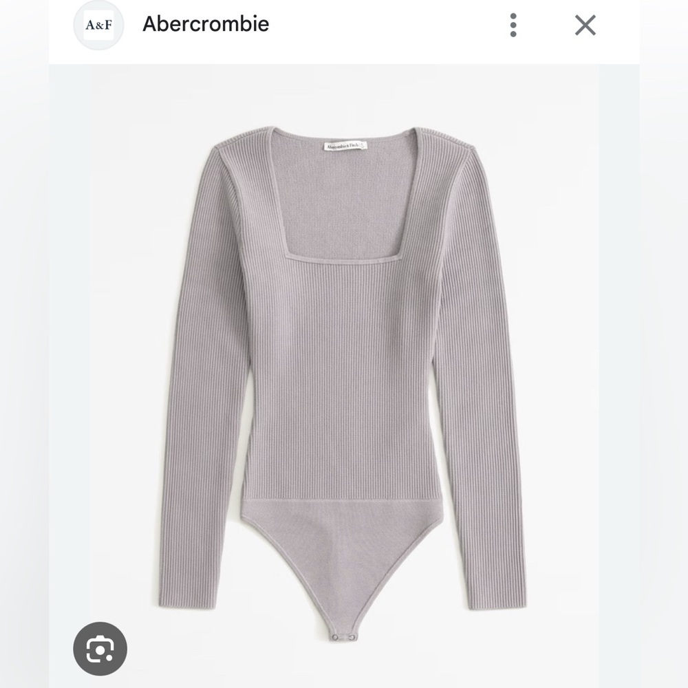 Abercrombie Long Sleeve Ottoman Squareneck Bodysuit